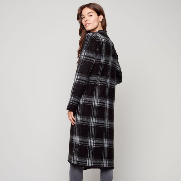 Charlie B Black Plaid Coatigan NWT - Picture 3 of 3